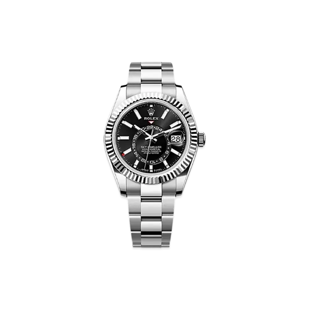 ROLEX Sky-Dweller 42mm Oystersteel & White Gold 336934 "Bright Black"