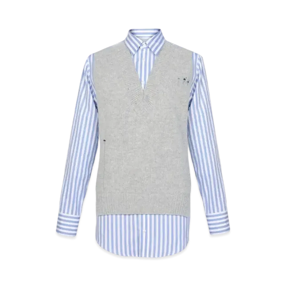Maison Margiela Women's Spliced Knit Shirt "White"