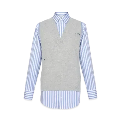 Maison Margiela Women's Spliced Knit Shirt "White"