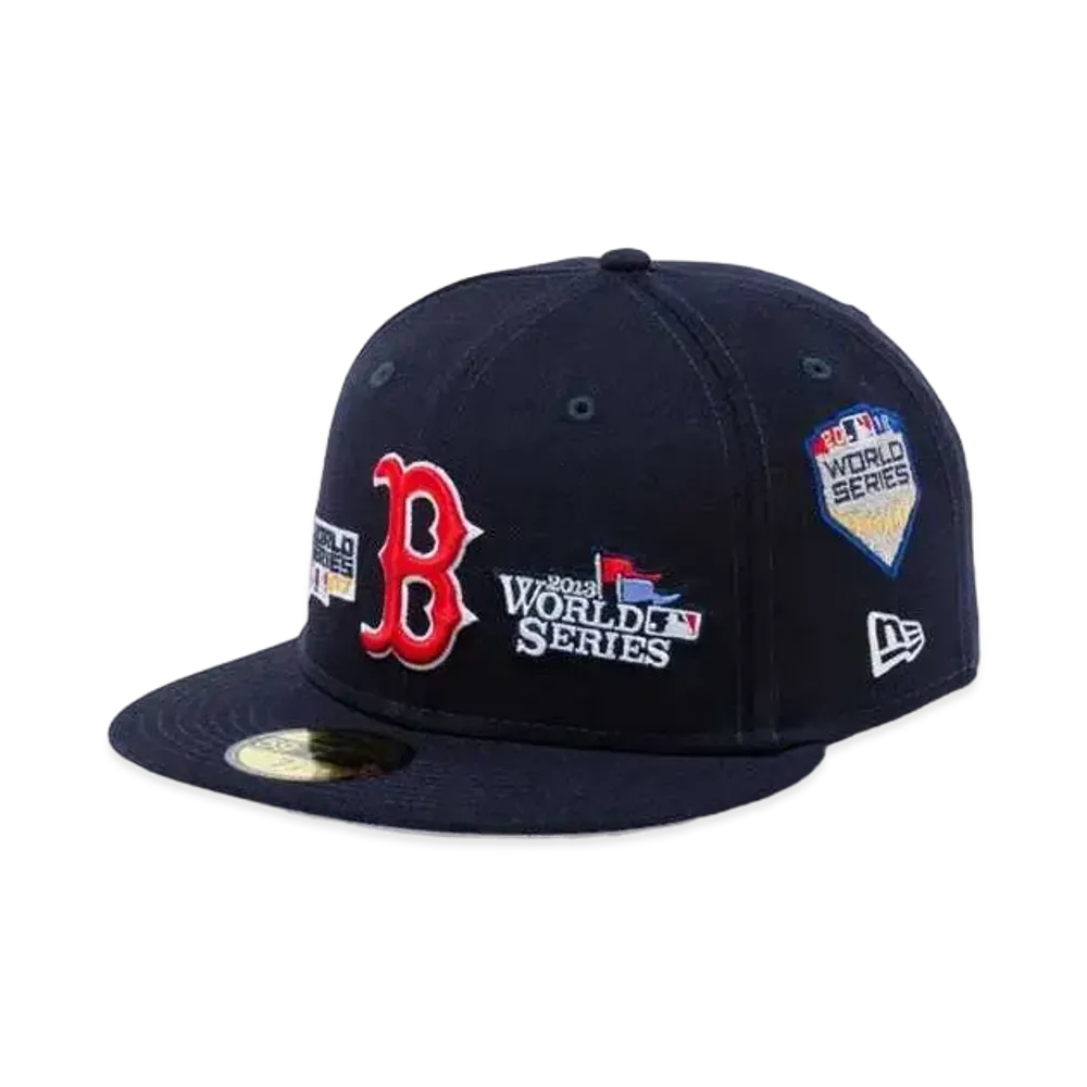 NEW ERA 59Fifty World Champions Boston Red Sox Gray Under Visor "Navy"