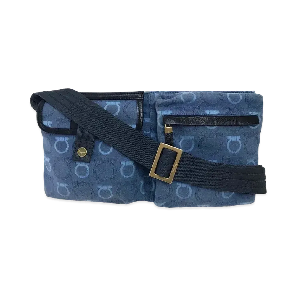 Salvatore Ferragamo Gancini Belt Bag "Denim"