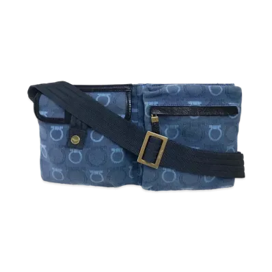Salvatore Ferragamo Gancini Belt Bag "Denim"
