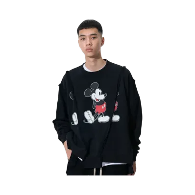 DISCOVERED < Mickey > Wide Sweat "BLACK"