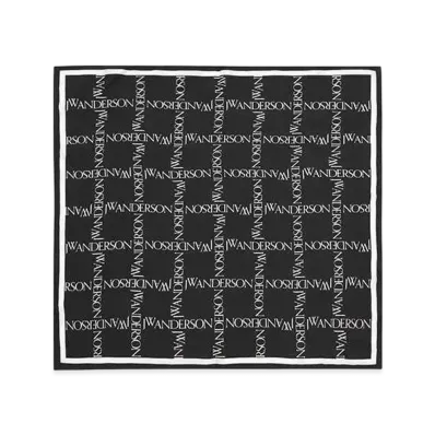 JW ANDERSON Logo Grid Silk Scarf "Black/White"