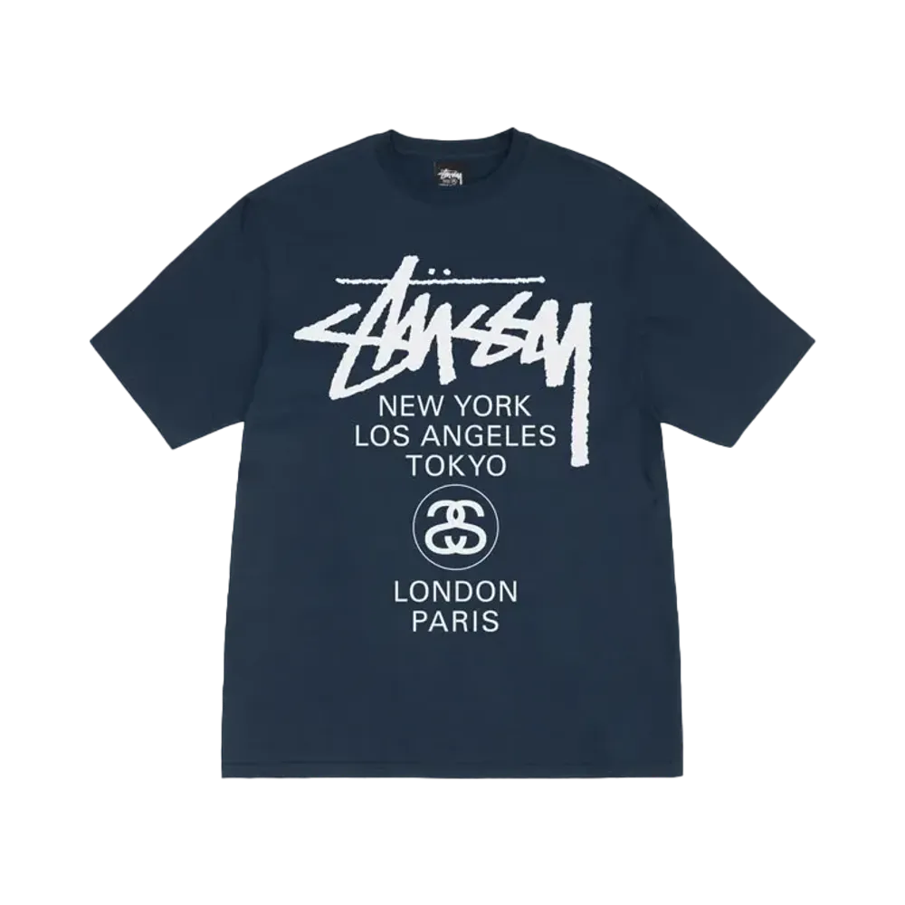 Stussy World Tour Tee "Navy"