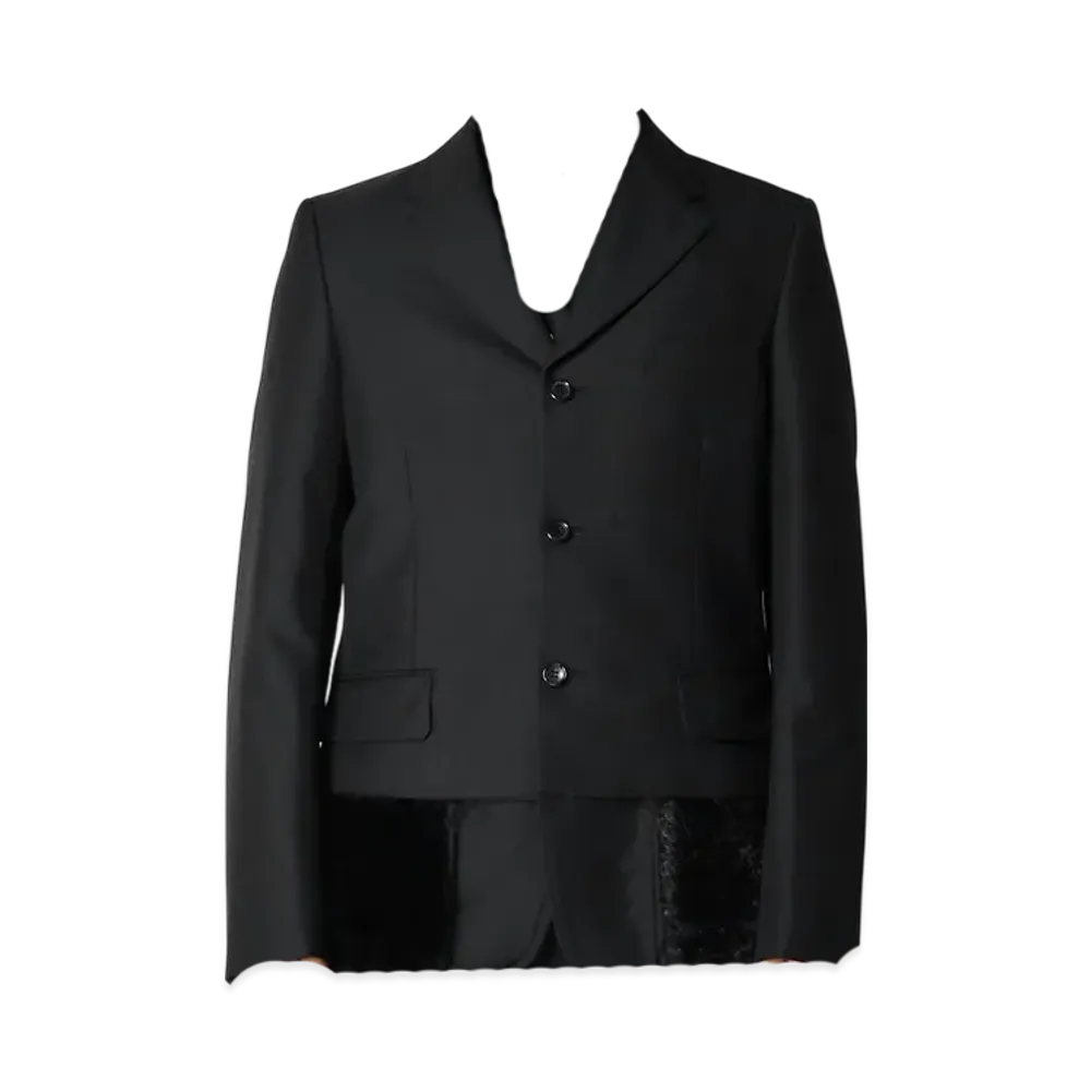 COMME des GARCONS HOMME PLUS Hem Faux Fur Jacket "Black"