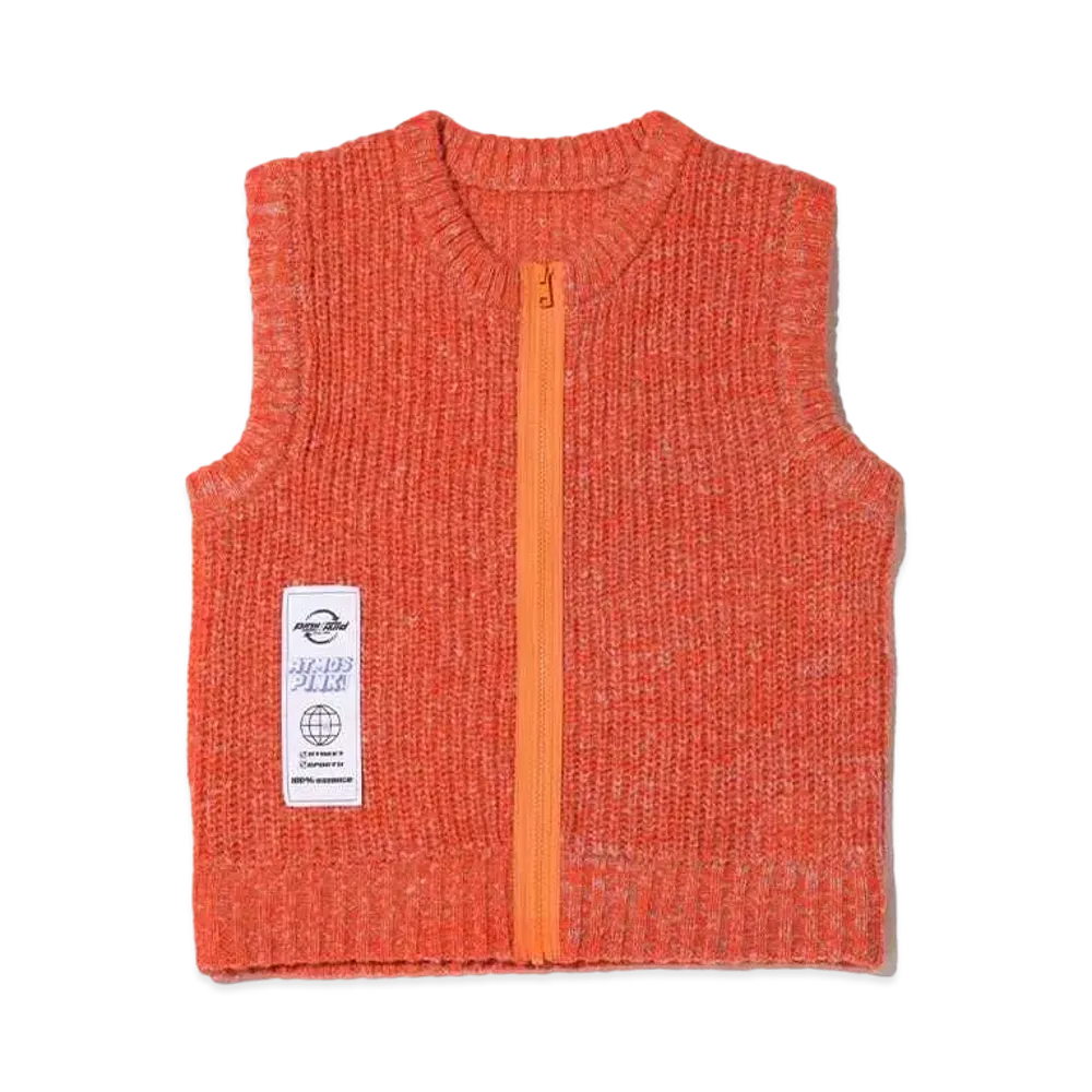 atmos pink Zip-Up Knit Vest "Orange"