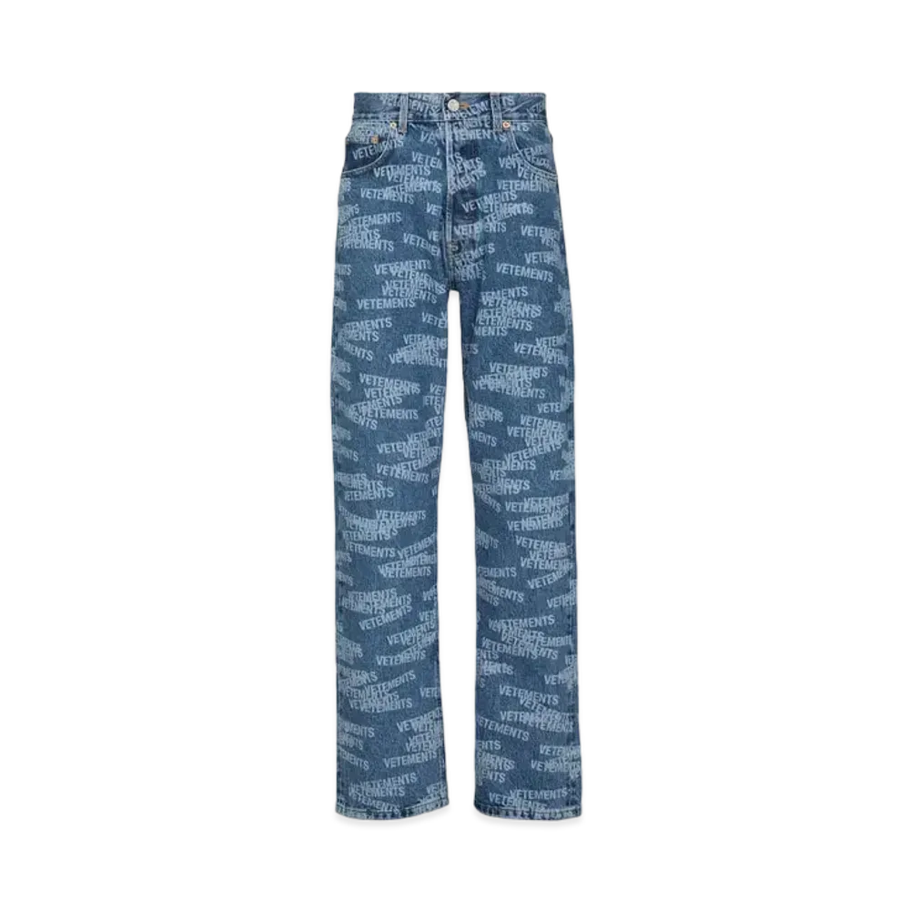 VETEMENTS stamped logo straight leg jeans "Denim"
