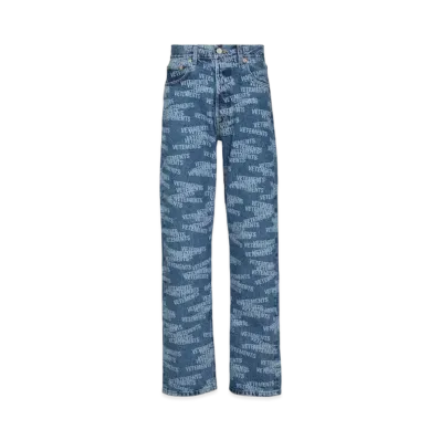 VETEMENTS stamped logo straight leg jeans "Denim"