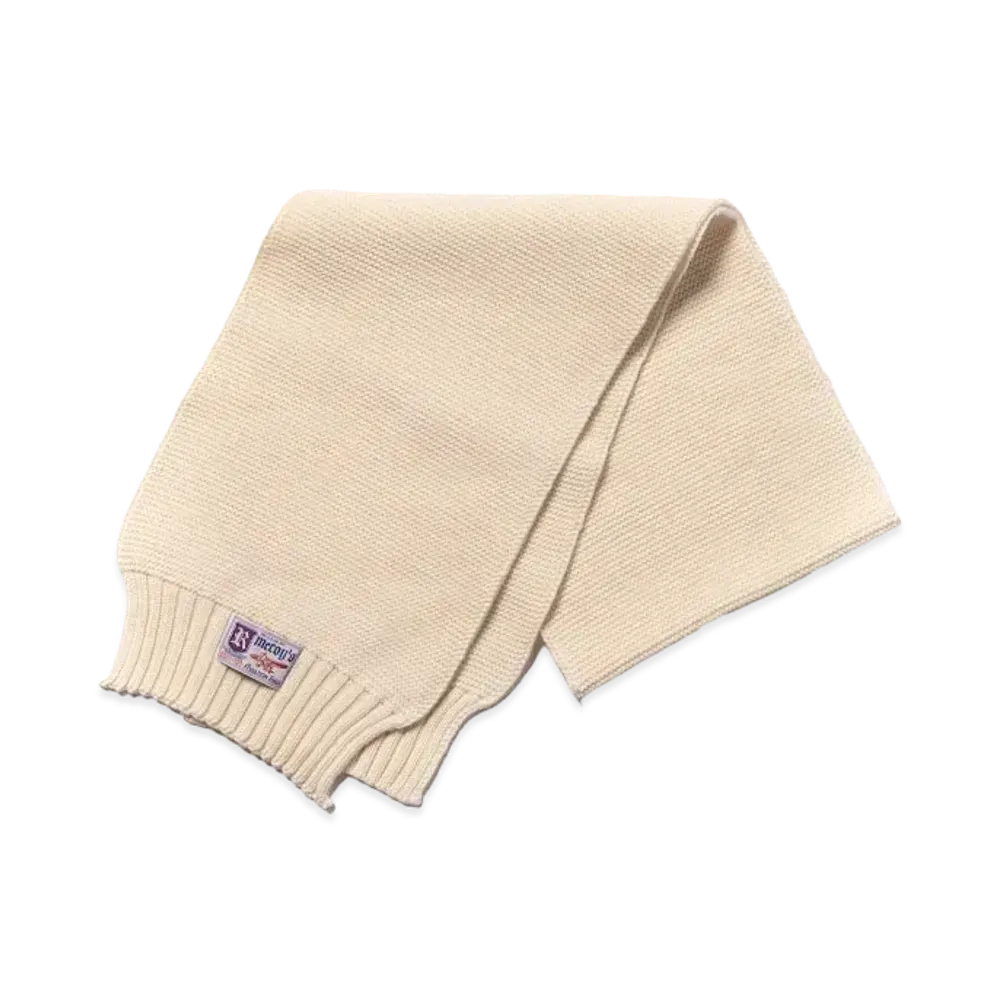 THE REAL McCOY'S Scarf Wool-Knit "Ecru"