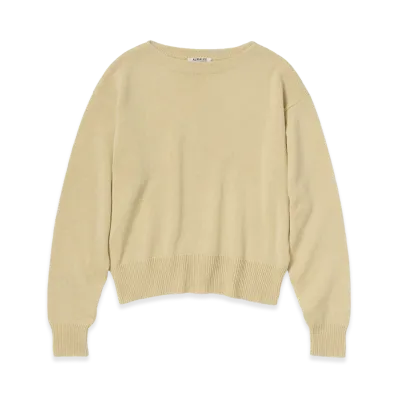 AURALEE Light Cashmere Knit Boat Neck P/O "Ecru"