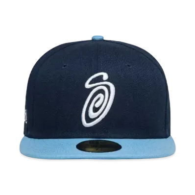 Stussy Curly S 59Fifty New Era Cap "Ocean/Sky Blue" (FA24)