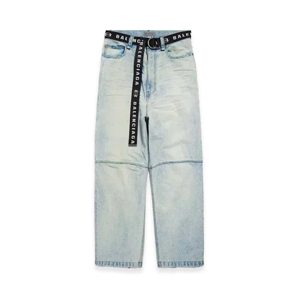 BALENCIAGA Pants with Belt "Light Blue"