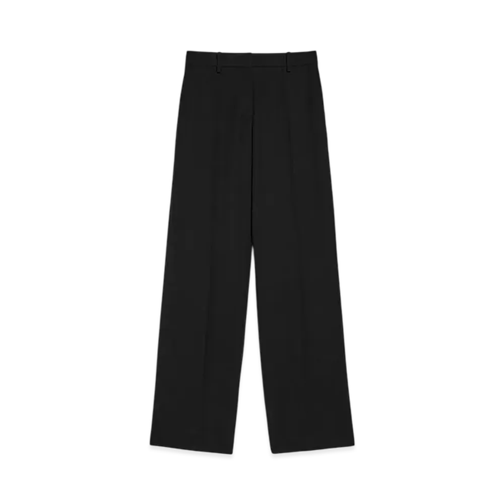 Jil Sander Wool Gabardine Tailored Trousers "Black"