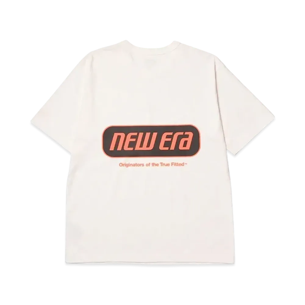 NEW ERA Short Sleeve Washed Cotton T-shirt Racer Logo "Off White"