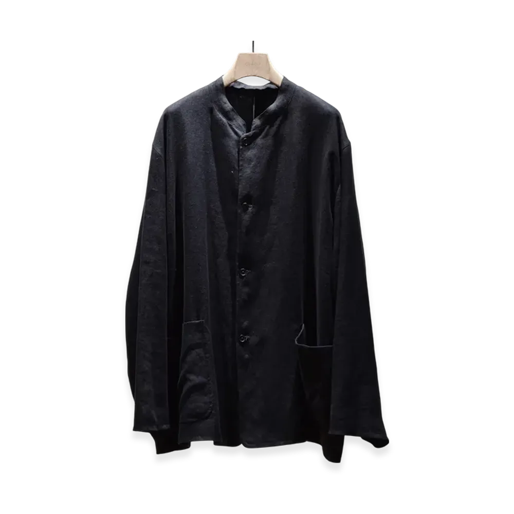 COMOLI Canapa Stand Collar Jacket SS25 "Black"