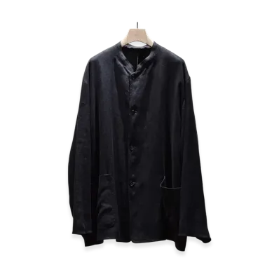 COMOLI Canapa Stand Collar Jacket SS25 "Black"