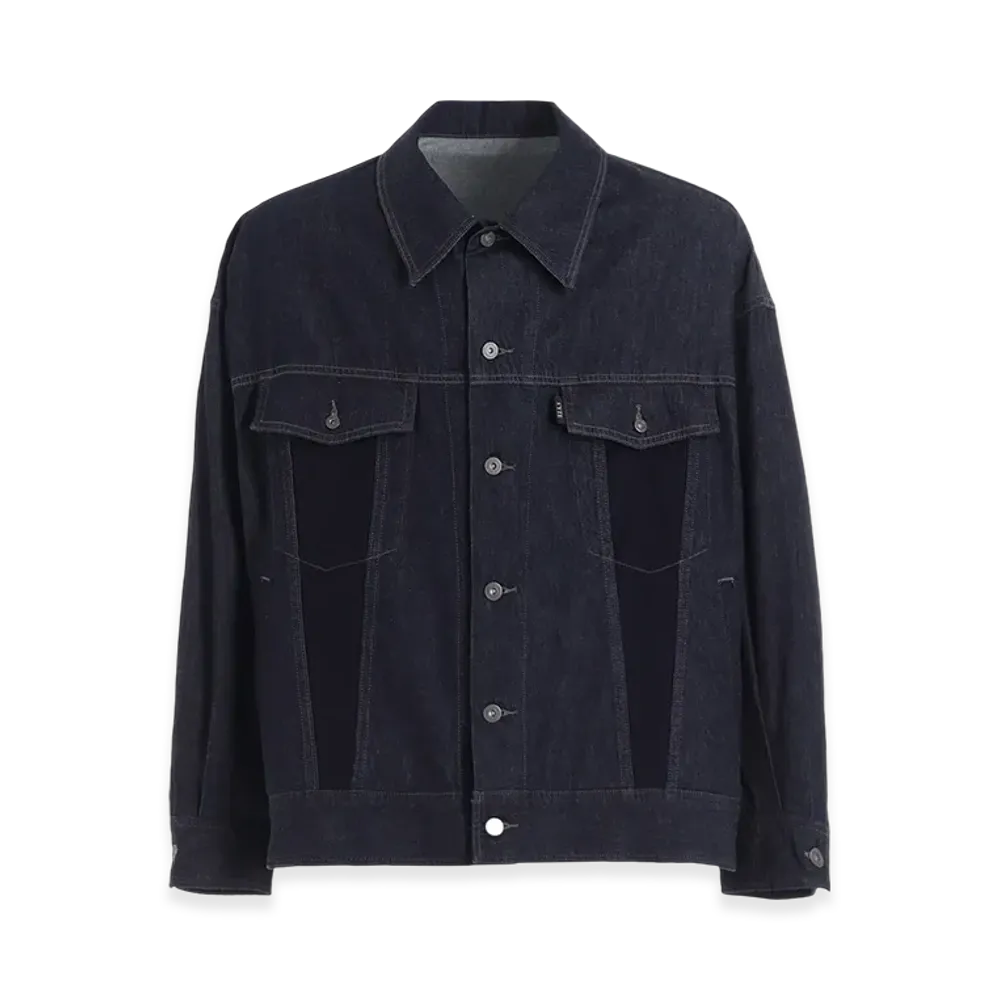 S'YTE 7oz Two-Tone Denim Trucker Jacket "Indigo"