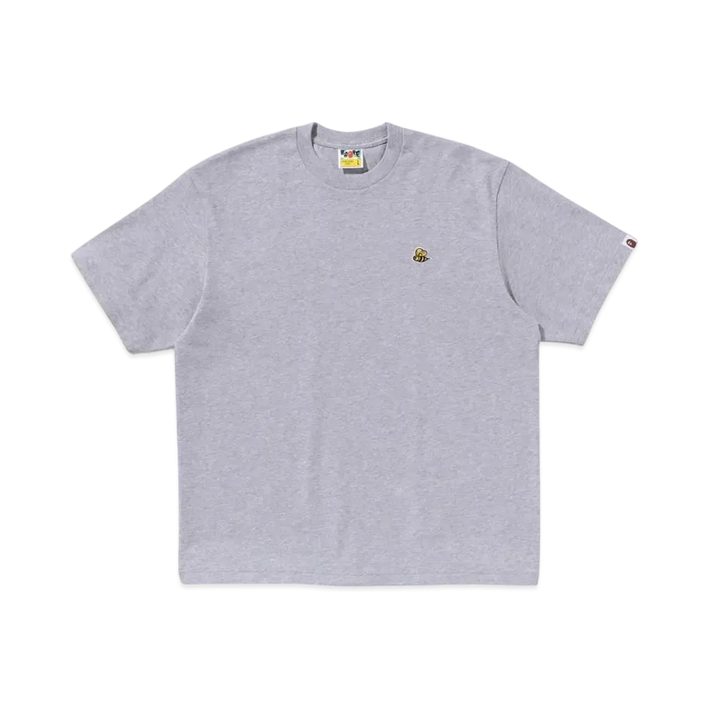 A BATHING APE One Point Bape Bee Relaxed Fit Tee "Gray"