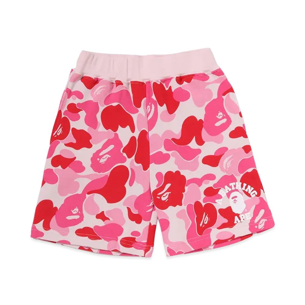 A BATHING APE Kids ABC Camo College Shorts "Pink"