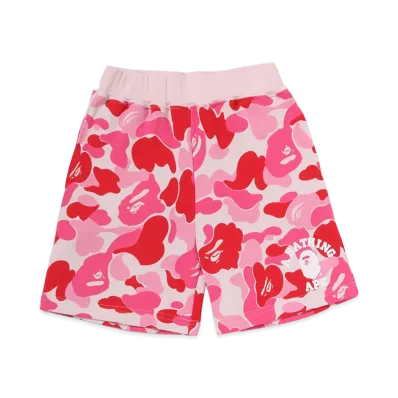 A BATHING APE Kids ABC Camo College Shorts "Pink"