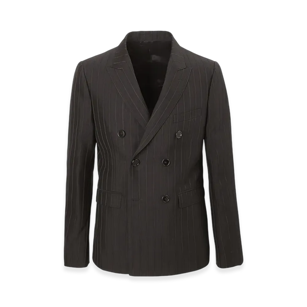 CELINE Veste Carnaby 6B Col Crante "Black/Marron"