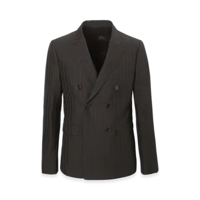 CELINE Veste Carnaby 6B Col Crante "Black/Marron"