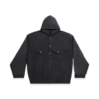 BALENCIAGA Paris Hybrid Hooded Jacket "Black"