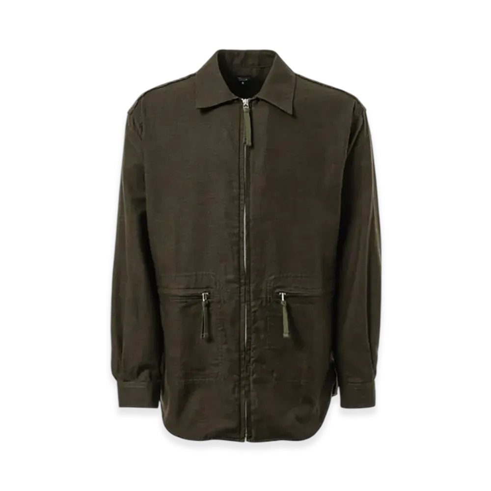 COMME des GARCONS HOMME Cotton Check Zip Shirt "Khaki"