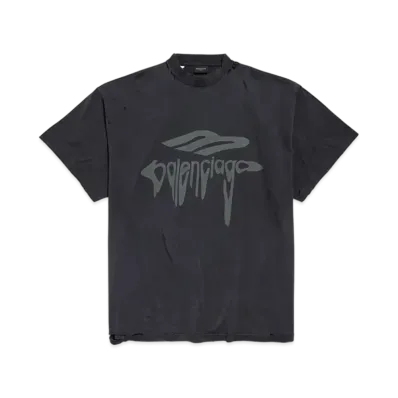 BALENCIAGA Men's 3B Liquefied T-Shirt Oversized "Black/Gray"