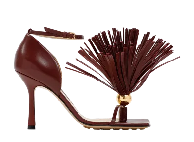 Bottega Veneta Women's Stretch Strap Sandals "Burgundy"