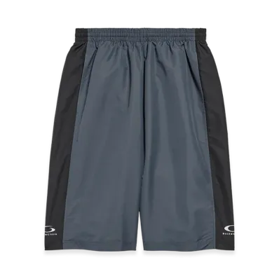 BALENCIAGA Men's Loop Sports Icon Basketball Swim Shorts "Charcoal/Black"