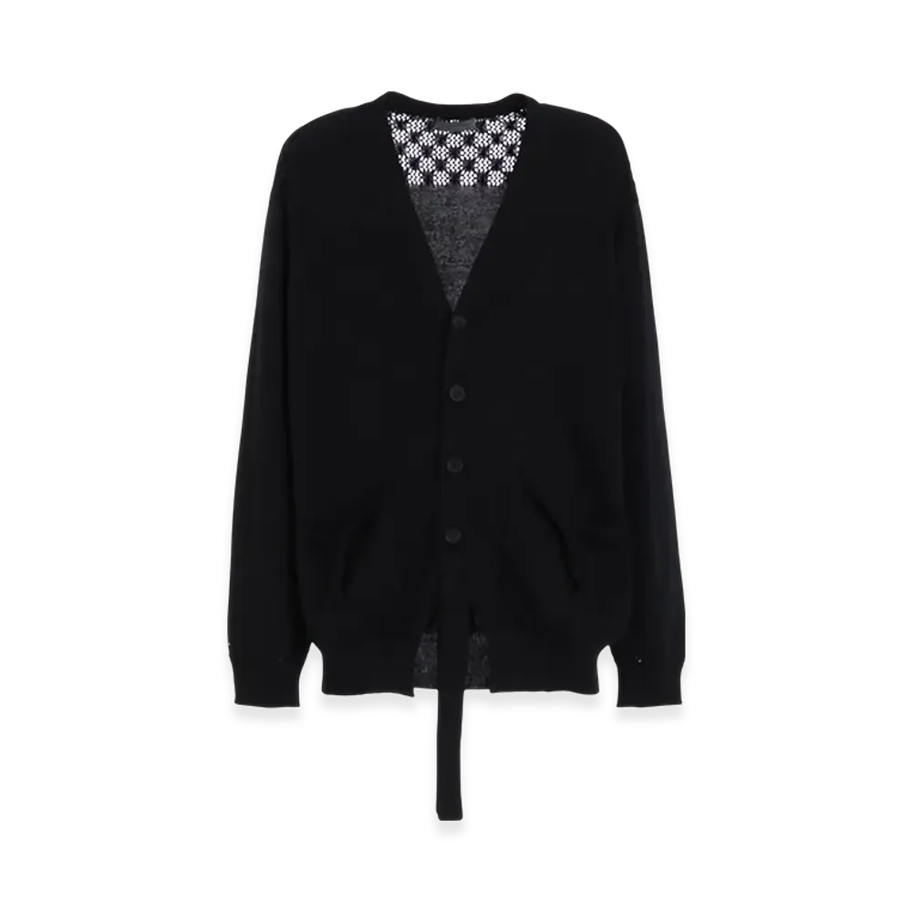 Yohji Yamamoto POUR HOMME 7G Openwork Jersey Plain Front V CD "Black"
