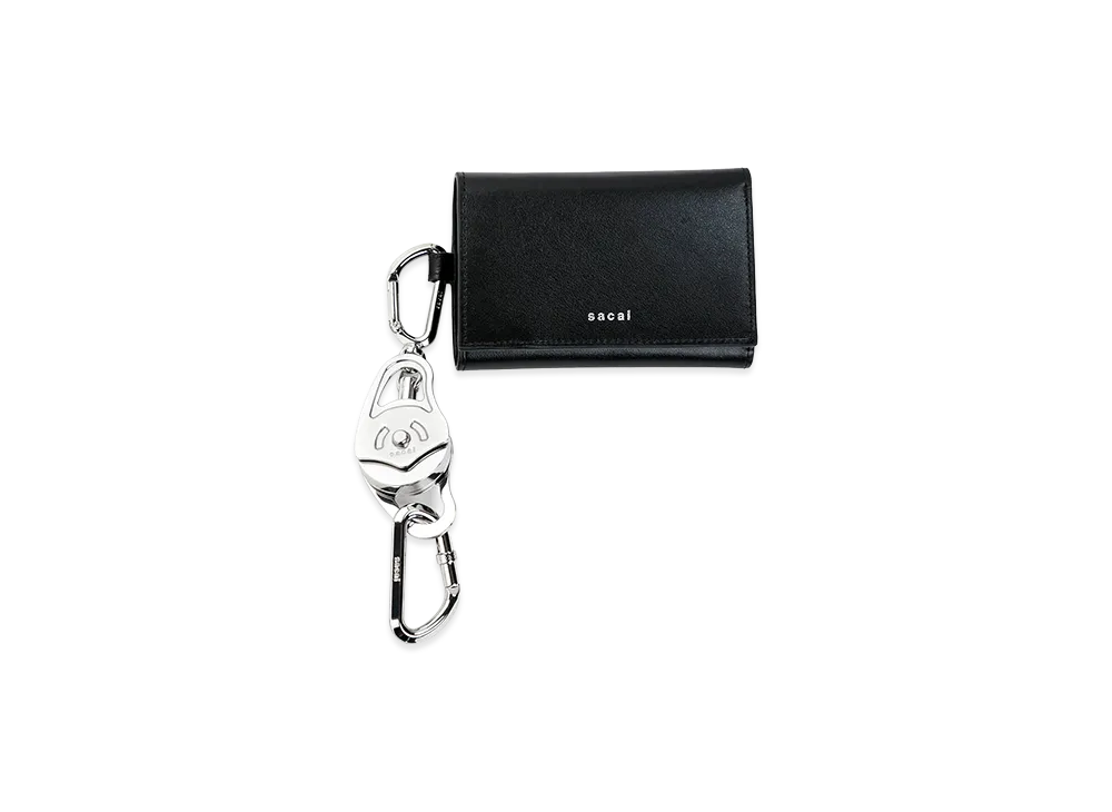 sacai Carabiner Trifold Wallet "Black"
