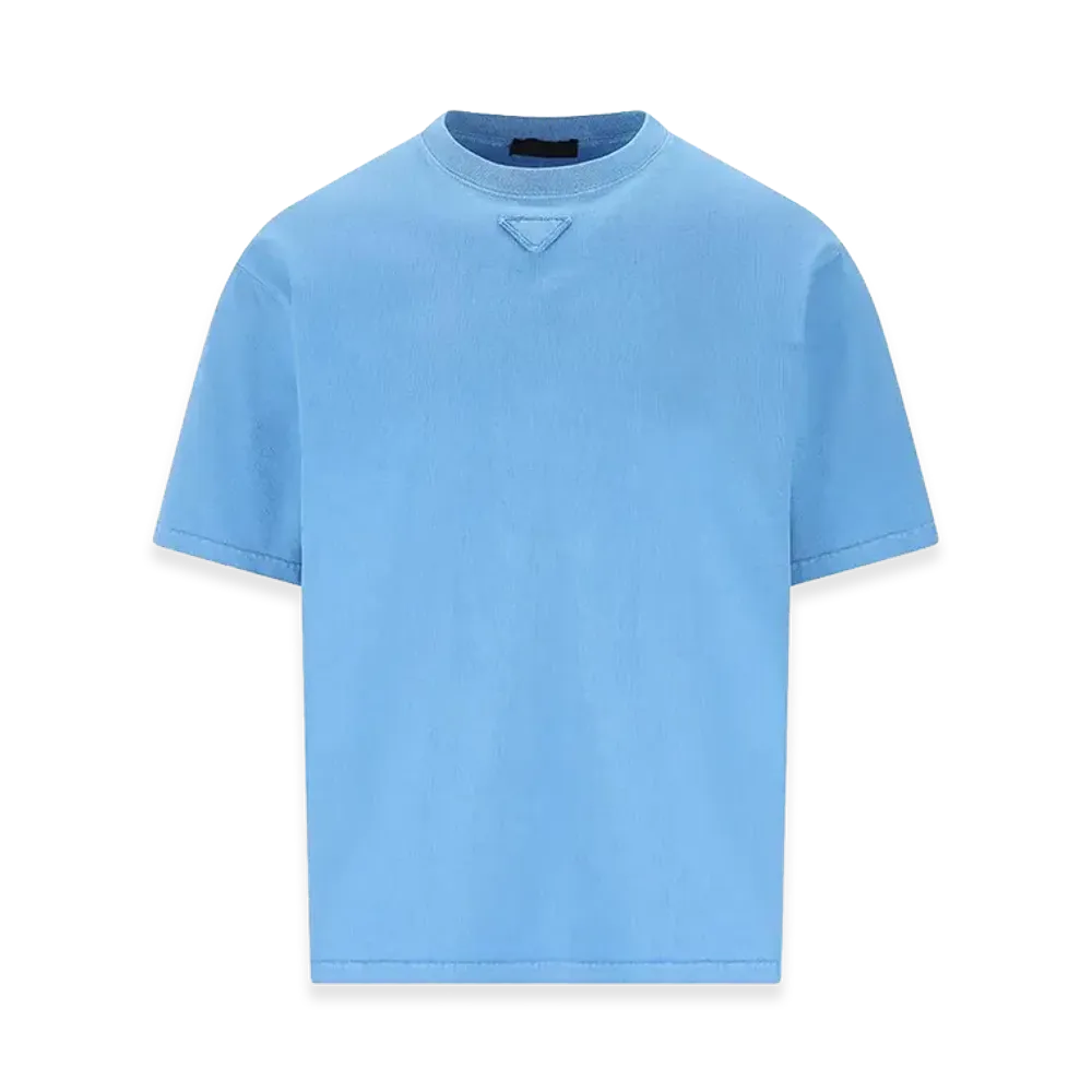 PRADA Cotton T-Shirt "Light Blue"