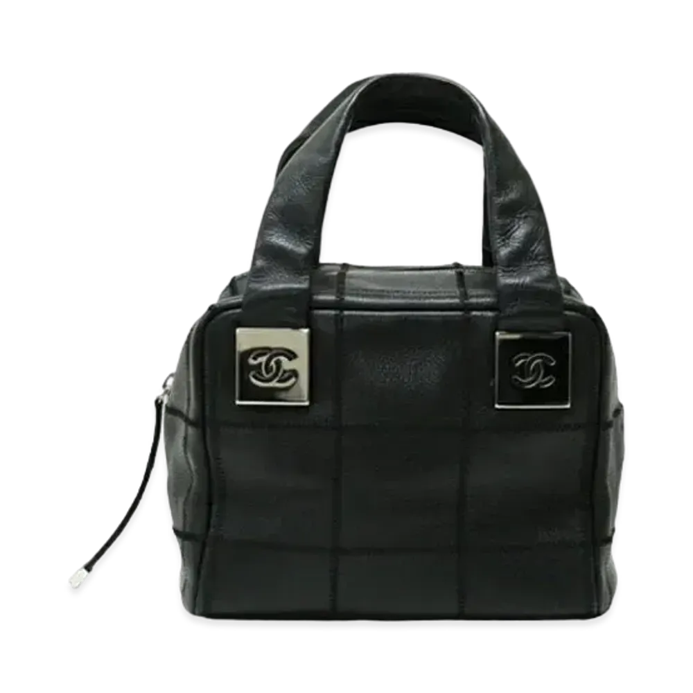 CHANEL Chocolate Bar Stitch Hand Bag "Black"