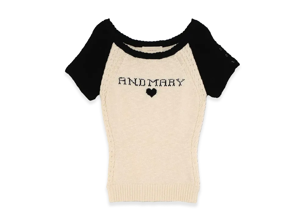ANDMARY Women's Mary Logo Raglan Tops "Black"