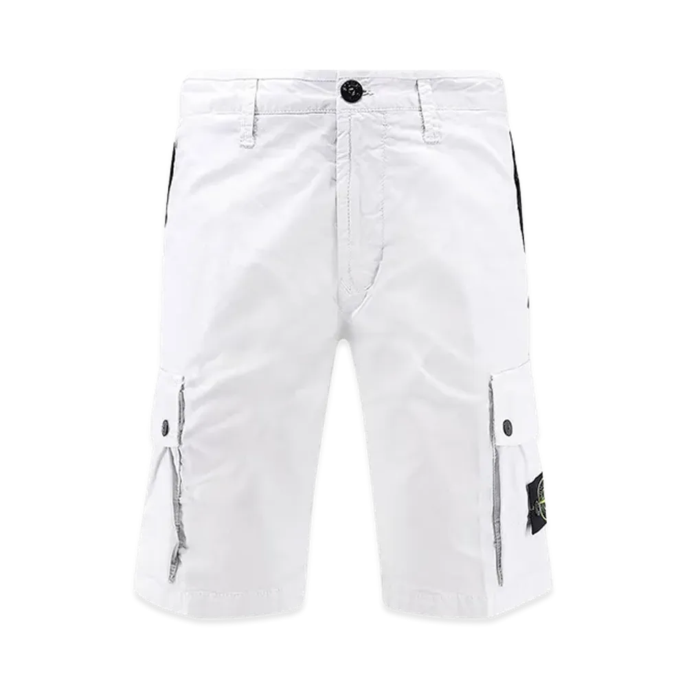Stone Island Bermuda Shorts in Organic Cotton "White"