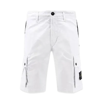 Stone Island Bermuda Shorts in Organic Cotton "White"