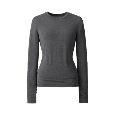 Uniqlo C Women'S Super Warm Heattech Cashmere Blend Crew Neck T "Gray"