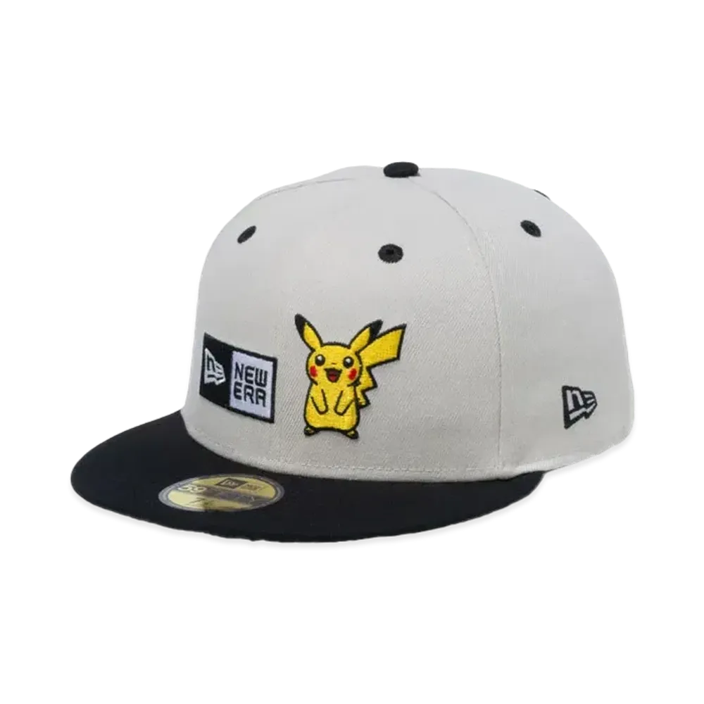 NEW ERA x Pokemon 59Fifty Pikachu Box Logo Visor "Stone"