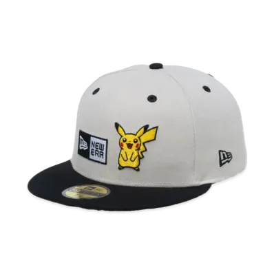 NEW ERA x Pokemon 59Fifty Pikachu Box Logo Visor "Stone"