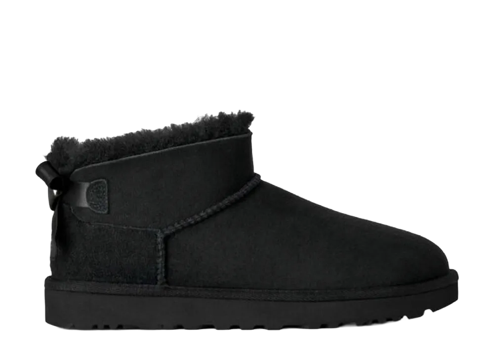 UGG Women's Ultra Mini Bailey Bow "Black"