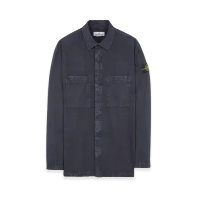 Stone Island 112Wn Brushed Cotton Canvas Garment Dyed Overshirt - 23FW "Navy Blue"