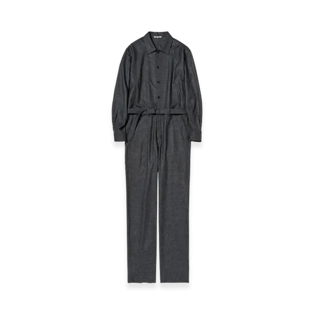 AURALEE Super Light Wool Jumpsuit "Charcoal"