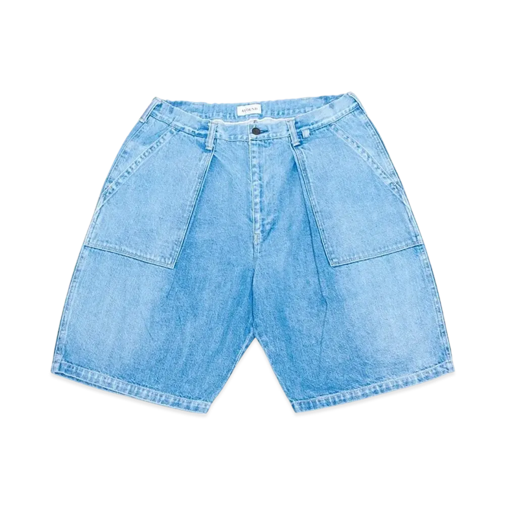 ALOUND Selvage Bleach Denim Shorts "Indigo"