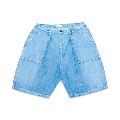 ALOUND Selvage Bleach Denim Shorts "Indigo"