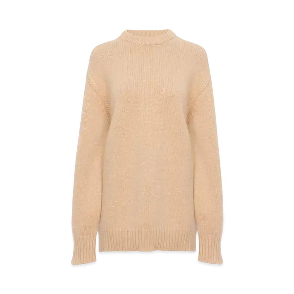 Chloe Oversized Knitted Sweater In Cashmere And Cotton "Ultimate Nude"