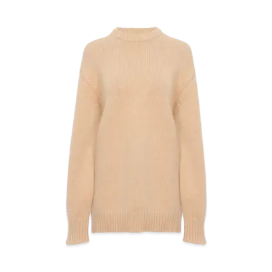 Chloe Oversized Knitted Sweater In Cashmere And Cotton "Ultimate Nude"