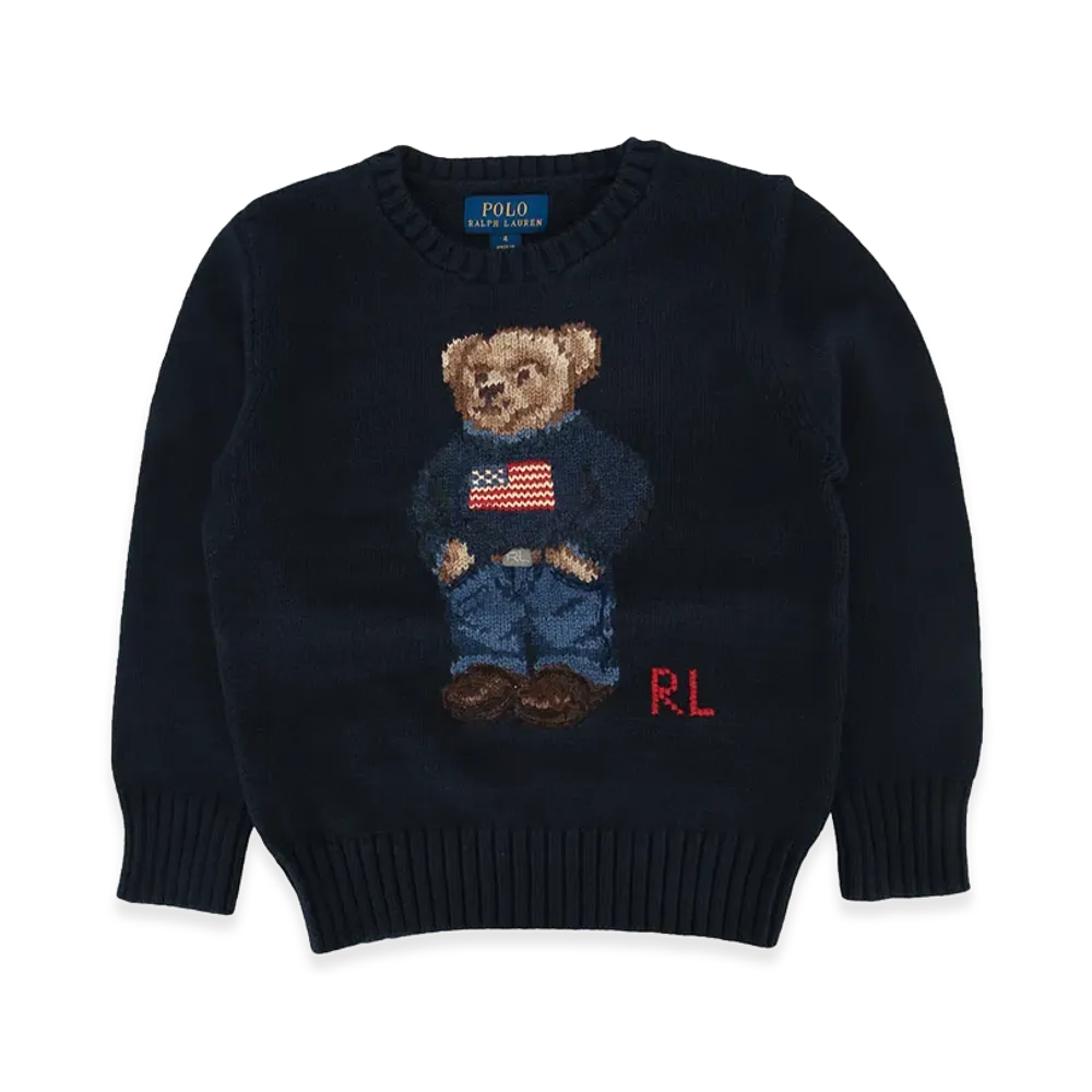 Polo Ralph Lauren Kids Polo Bear Cotton Jumper "Blue"
